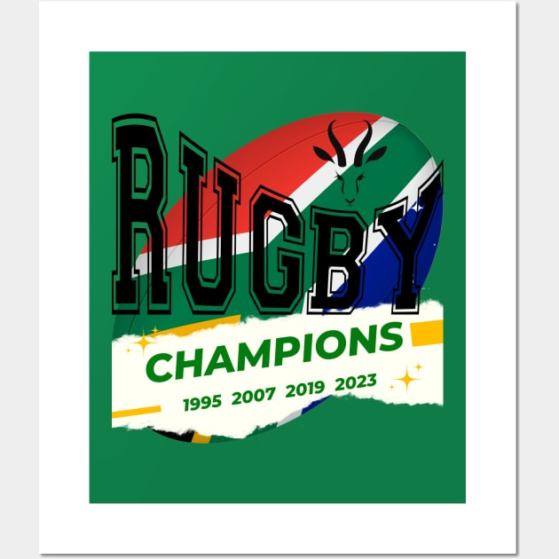 Springbok Rugby Champions Wall Art by hippyhappy